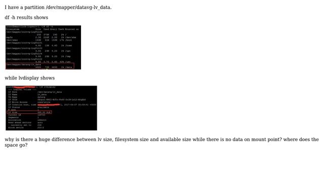 Unix & Linux: df and lvdisplay huge difference (2 Solutions!!) смотреть онлайн