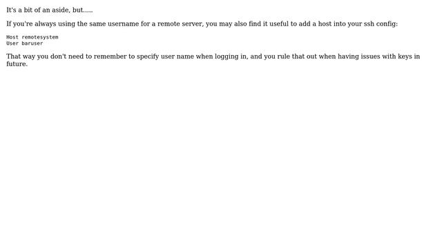Can I use SSH key authentication to log into a remote system with a different username? смотреть онлайн