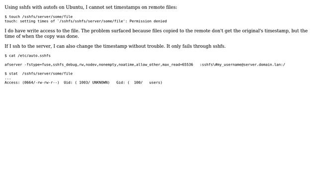 sshfs: cannot set file timestamp смотреть онлайн