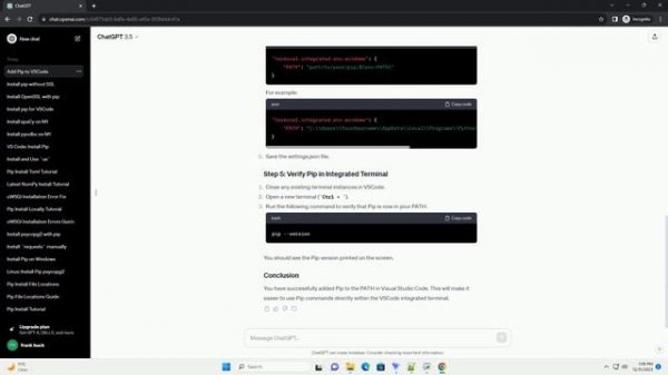 how to add pip to path vscode