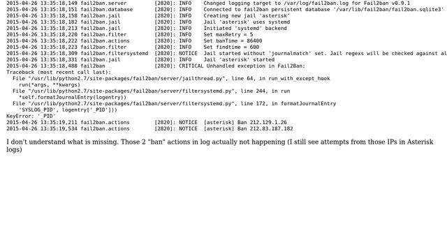 DevOps & SysAdmins: Fail2ban critical exception - does not block ips (2 Solutions!!) смотреть онлайн