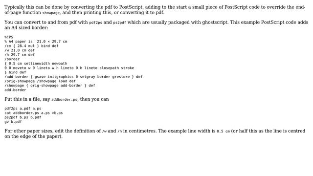 Unix & Linux: Add black border around PDF file with ghostscript (2 Solutions!!) смотреть онлайн