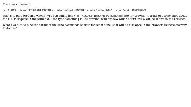How to pipe the output of a linux command back into the predecesssing command? смотреть онлайн