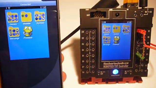Controlling the fischertechnik TXT remotely from a phone смотреть онлайн