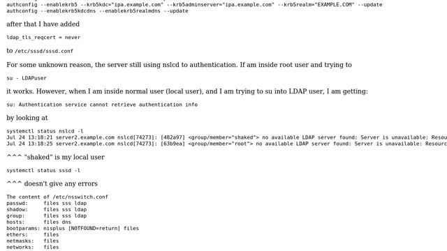 Force authentication to use sssd not nslcd смотреть онлайн