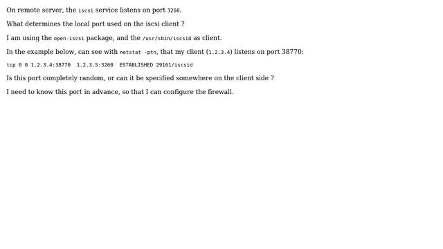 Unix & Linux: iscsid: iscsi client local port смотреть онлайн