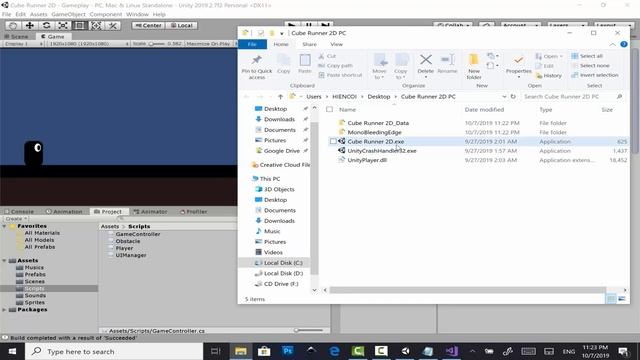 Học Lập Trình Game Unity3D - Cube Runner 2D #8 - Sửa lỗi, Build game trên PC và Android смотреть онлайн