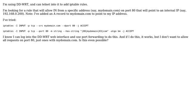 Unix & Linux: iptables allow INPUT from a specific url смотреть онлайн