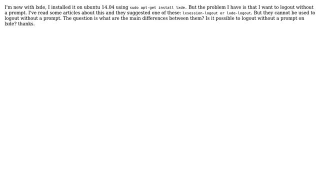 Unix & Linux: lxsession-logout vs lxde-logout смотреть онлайн