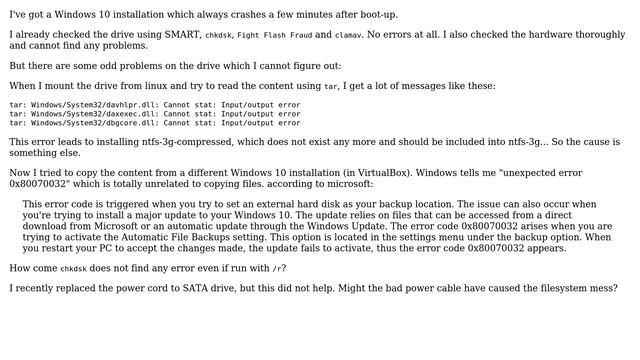 Broken NTFS drive but no error in SMART, CHKDSK or F3? смотреть онлайн