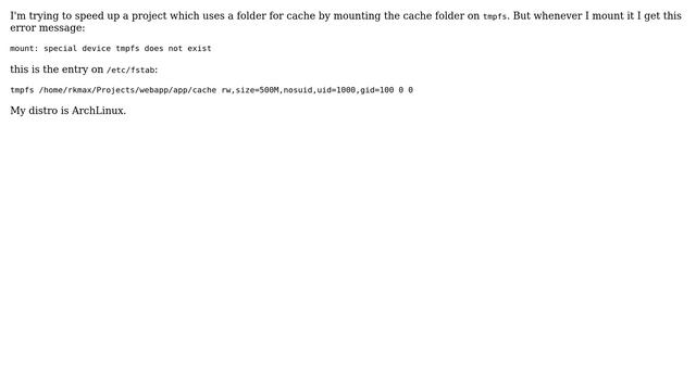 special device tmpfs does not exist смотреть онлайн