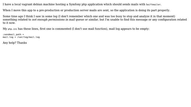 Debian machine not sending mails (PHP) смотреть онлайн
