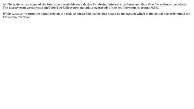 Unix & Linux: df -h shows fs size smaller than LV size (3 Solutions!!) смотреть онлайн