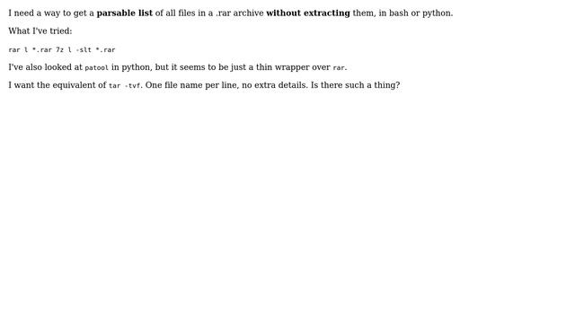 Machine readable list of files in rar archive смотреть онлайн