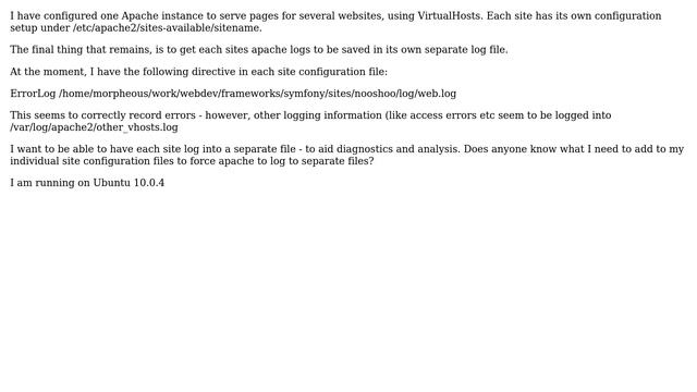 Multiple virtual hosts with Apache on Ubuntu (separate log file for each website) смотреть онлайн