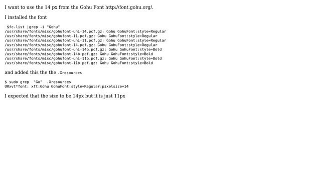 Unix & Linux: How to use the 14px Gohu font in URXVT? смотреть онлайн