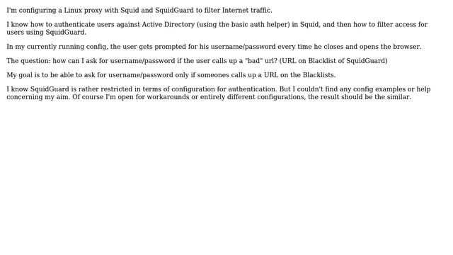 DevOps & SysAdmins: Squid Proxy - Authentication if someone invokes a block via SquidGuard? смотреть онлайн