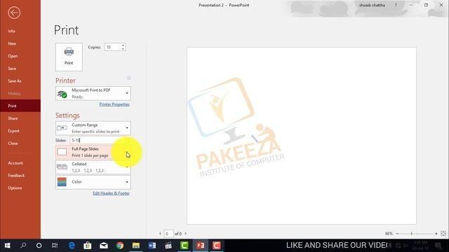 04 Print Setup microsoft PowerPoint 2019 tutorial Urdu Hindi смотреть онлайн
