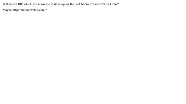Electronics: How to develop for .NET Micro Framework on Linux? смотреть онлайн