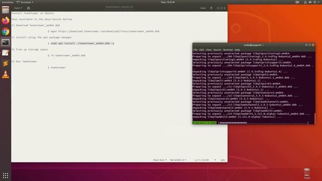 Install TeamViewer on Ubuntu смотреть онлайн