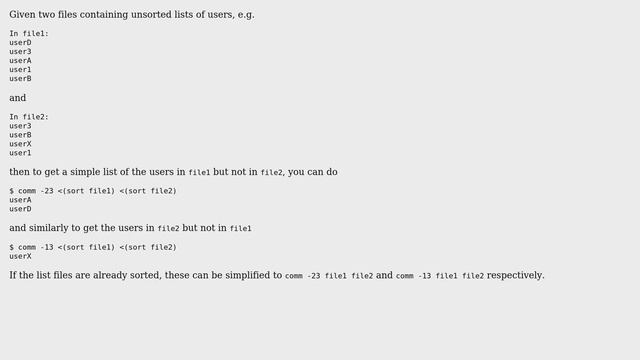 Unix & Linux: How can I output the difference between 2 files? (6 Solutions!!) смотреть онлайн