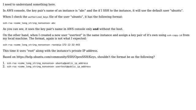 Ubuntu AWS SSH authorized_keys смотреть онлайн