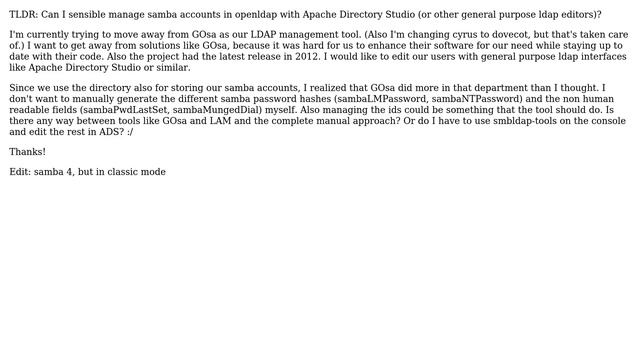Tool to manage samba accounts in LDAP смотреть онлайн