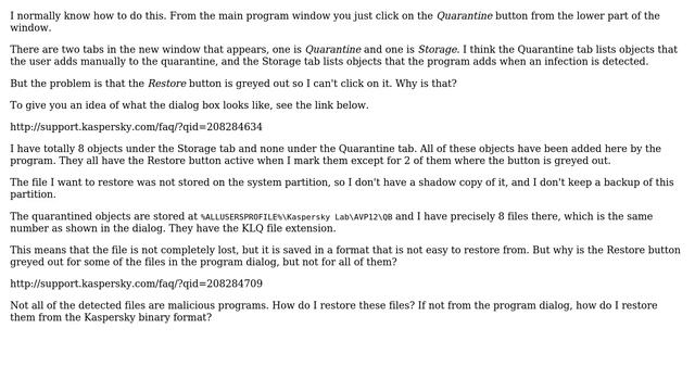 How do I restore a quarantined object in Kaspersky Anti-Virus 2012? смотреть онлайн