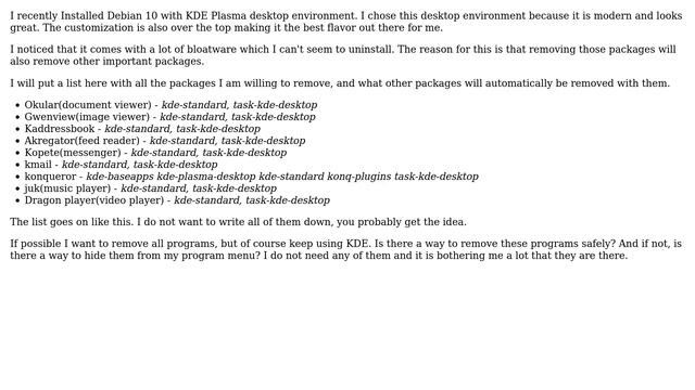 Unix & Linux: Remove components from standard installation of KDE Plasma on Debian 10 смотреть онлайн
