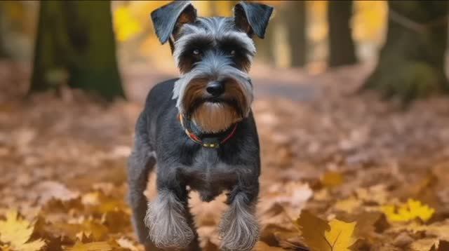 Осенний цвергшнауцер Тоби под песни ИИ