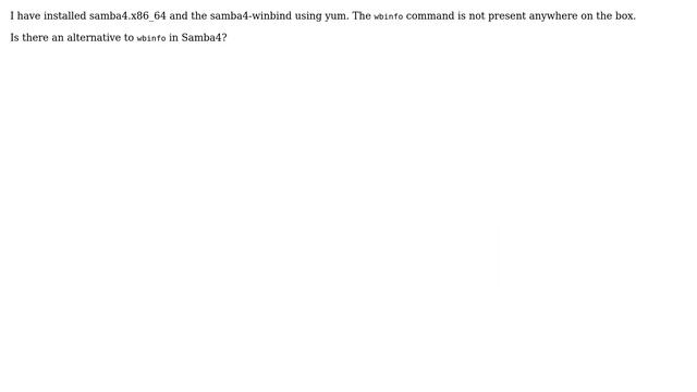 DevOps & SysAdmins: Samba 4 `wbinfo` missing on CentOS смотреть онлайн