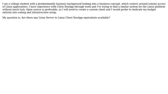 DevOps & SysAdmins: Are there any Linux Server to Linux Client XenApp equivalents available? смотреть онлайн