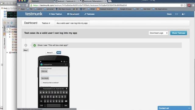 TestMunk : Running calabash tests on remote test server using Testmunk Android смотреть онлайн