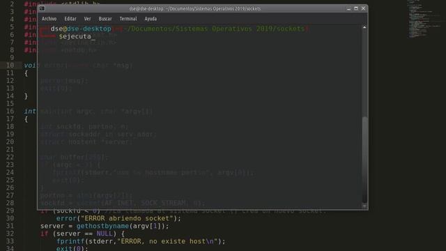 pequeña aplicacion de socket en c compilado en linux. смотреть онлайн