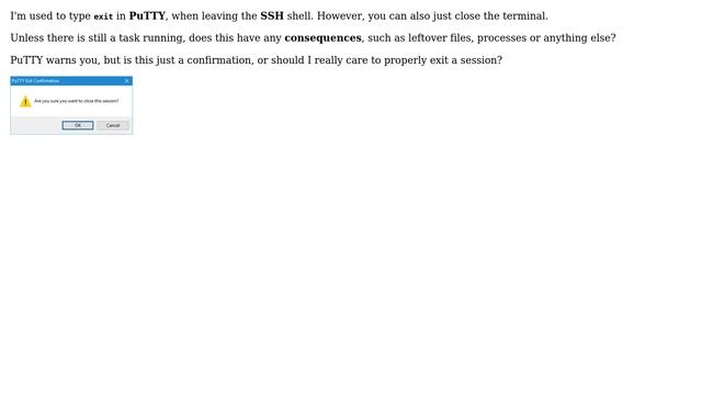 Do I really need to "exit" from an SSH session in Linux using PuTTY? смотреть онлайн
