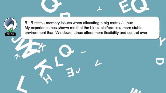 R : R stats - memory issues when allocating a big matrix / Linux смотреть онлайн