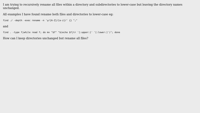 Linux recursive rename files only смотреть онлайн