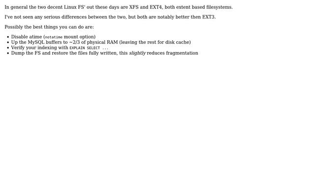 DevOps & SysAdmins: Linux filesystem suggestion for MySQL with a 100% SELECT workload смотреть онлайн