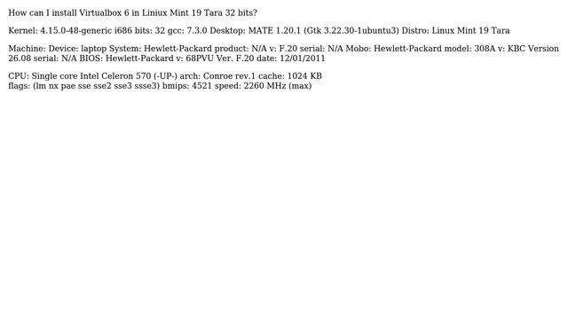 Unix & Linux: Install Virtualbox 6 in Linux Mint 19 Tara 32bit смотреть онлайн