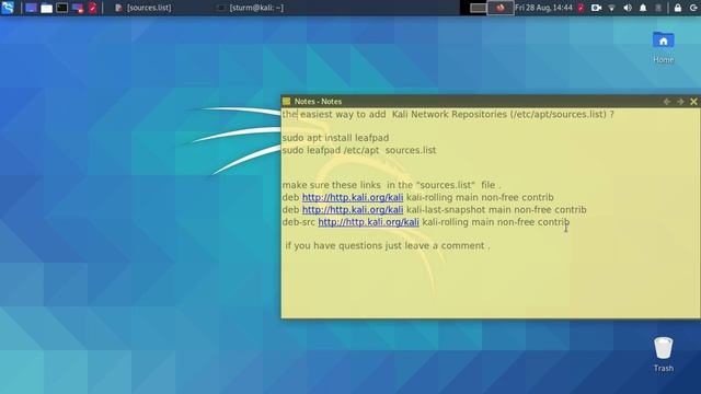 kali linux setting up the Network Repositories (sources.list) смотреть онлайн