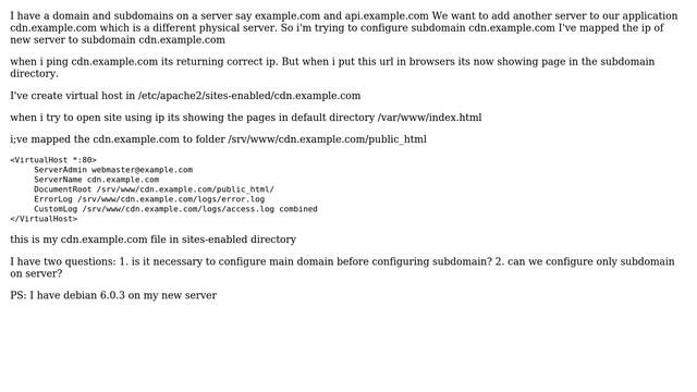 Unix & Linux: configuring only subdomain on apache2 смотреть онлайн