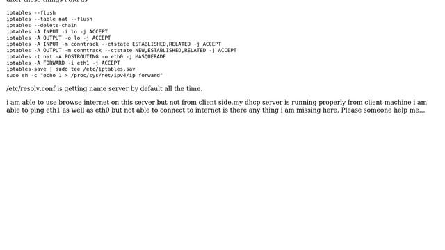 Ubuntu: DHCP server not routing to connect to internet for clients смотреть онлайн
