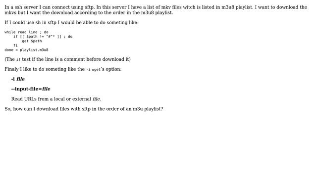 Unix & Linux: Download file from sftp after an m3u file order смотреть онлайн