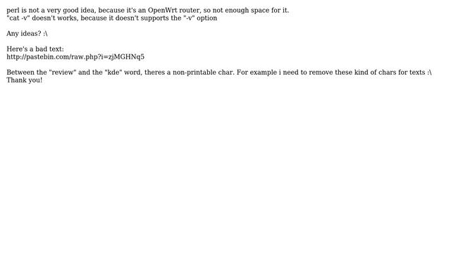 Unix & Linux: Only output printable chars OpenWrt смотреть онлайн