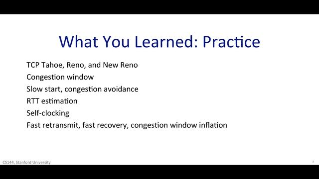 CS144 Fall 2013, Video 4-11: Congestion Control смотреть онлайн