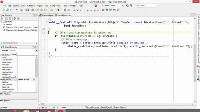 C++Builder XE5 - Long Tap Interactive Gesture смотреть онлайн