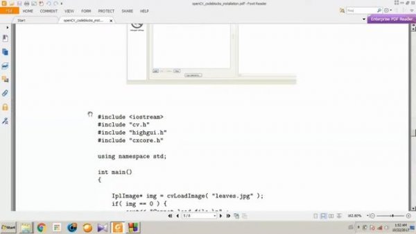 codeblock setting for opencv