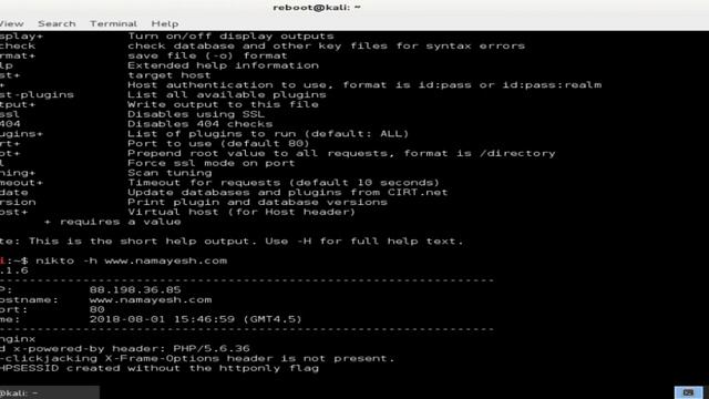 Nikto в Kali linux смотреть онлайн