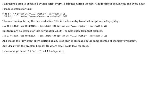 Unix & Linux: Cron stops working after a specific time смотреть онлайн