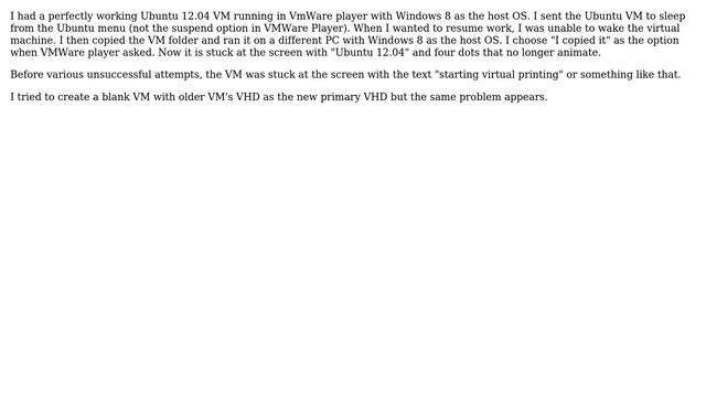 VMware player Ubuntu VM not starting смотреть онлайн